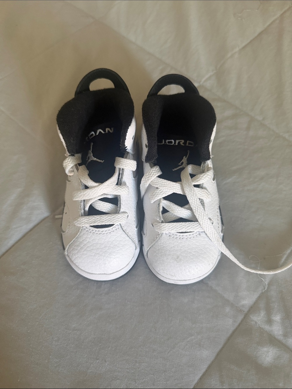 Jordan 6 Kids White and Black Baby Shoes